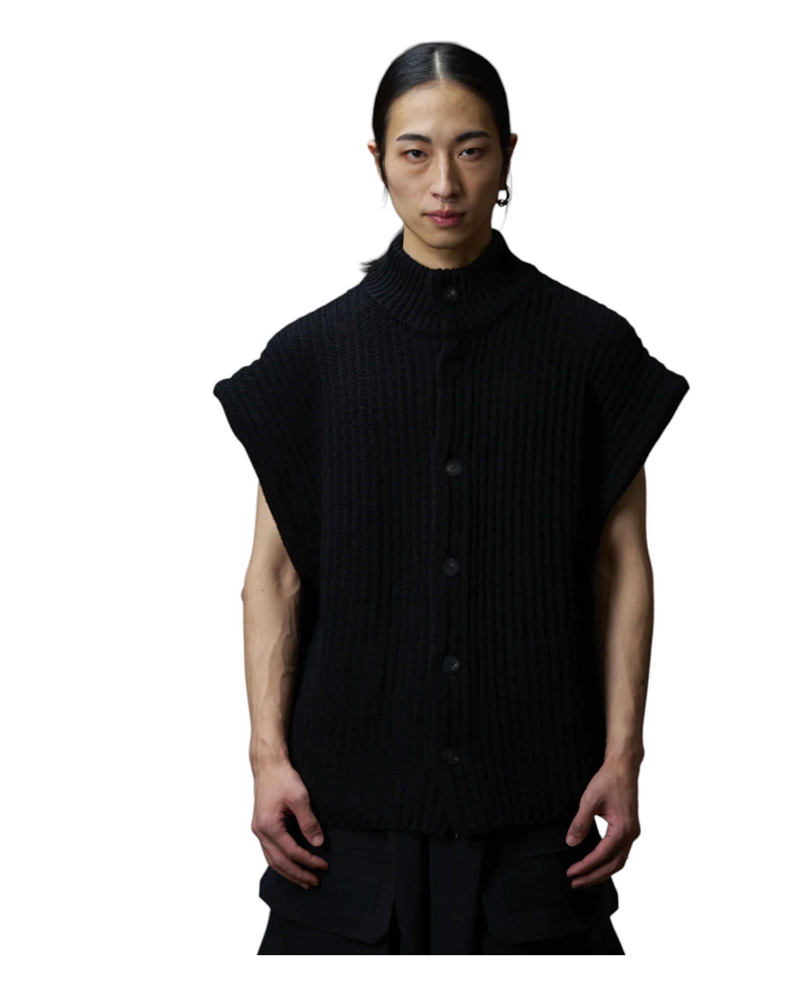 Devoa Knit Vest Black - Image 2