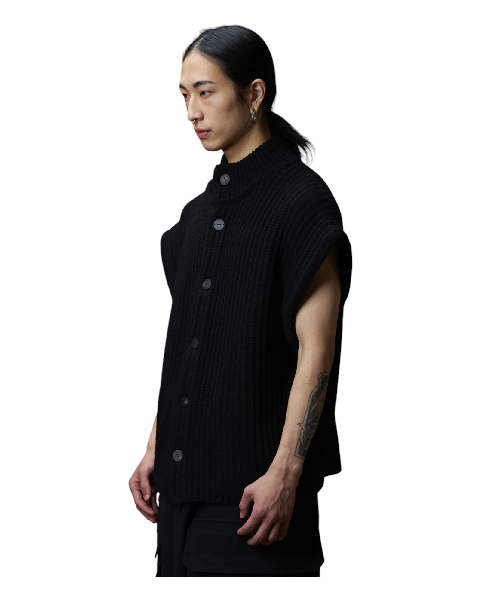 Devoa Knit Vest Black - Image 3