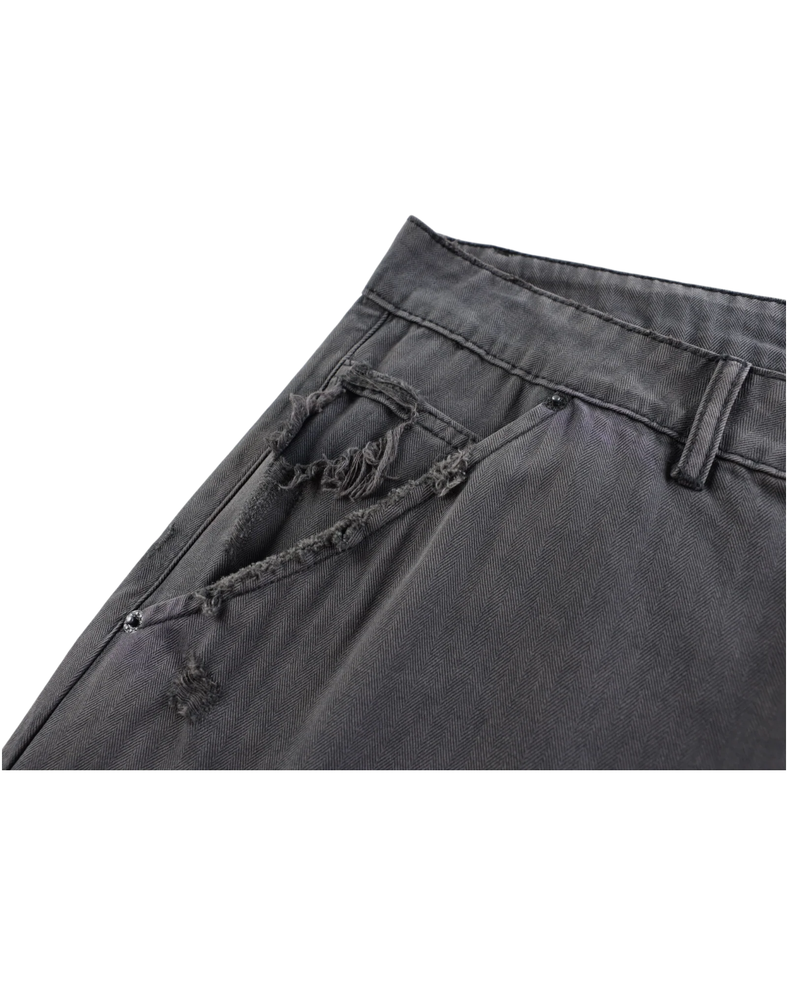 DRIFTA "Lowkey Flex" Distressed Washed Utility Cargo Pants Black - Image 3