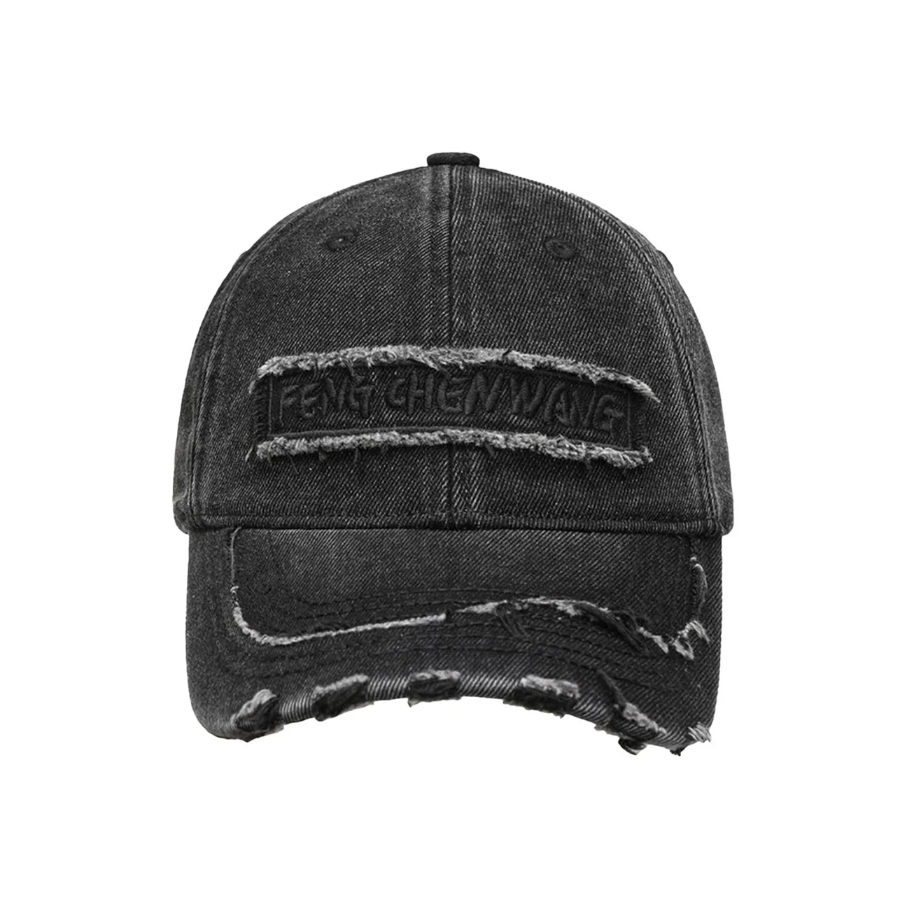 FengChenWang Black Washed Denim Baseball Cap - Image 2