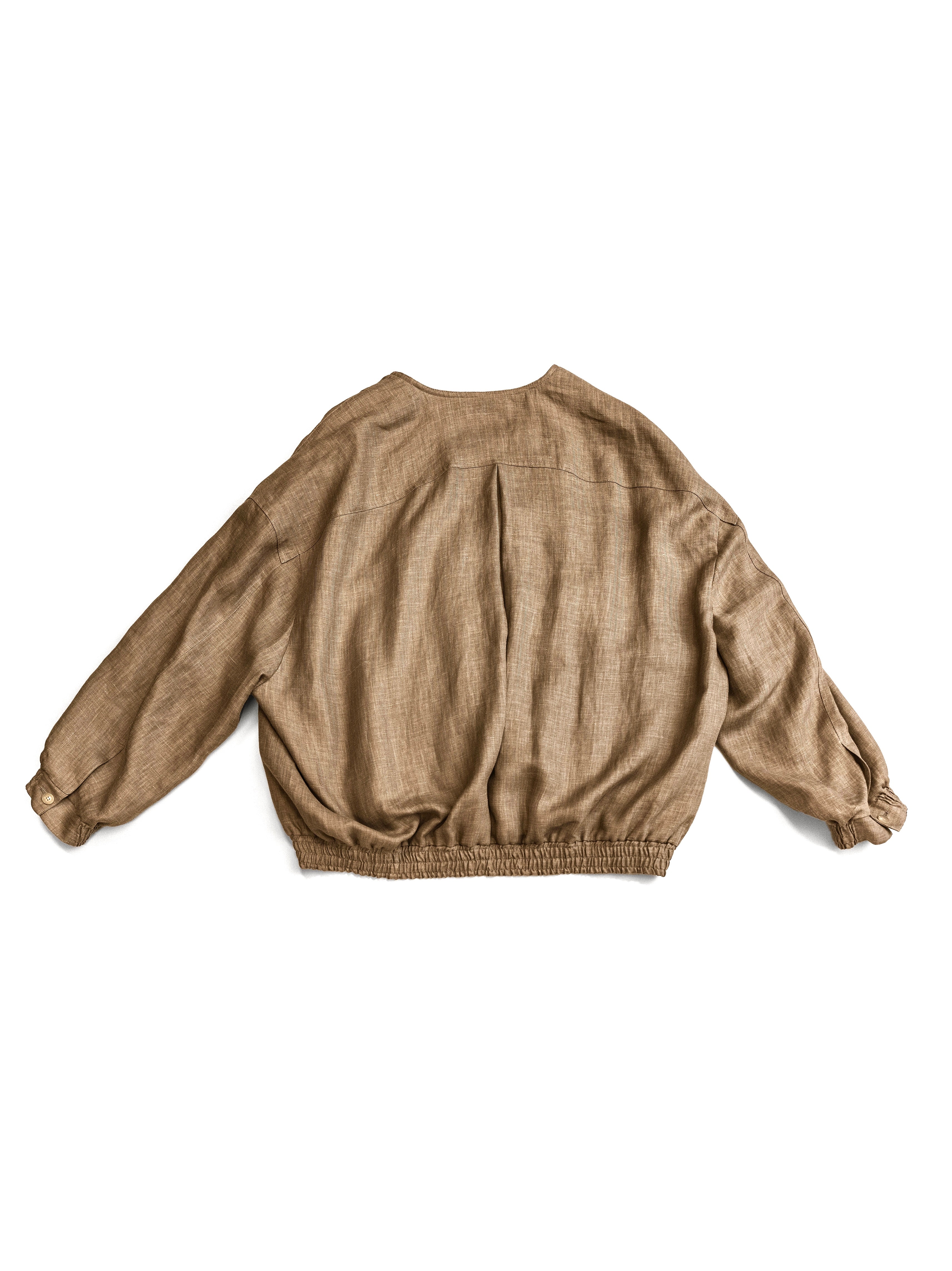 Hed Mayner Collarless Bomber Jacket Medium Beige - Image 2