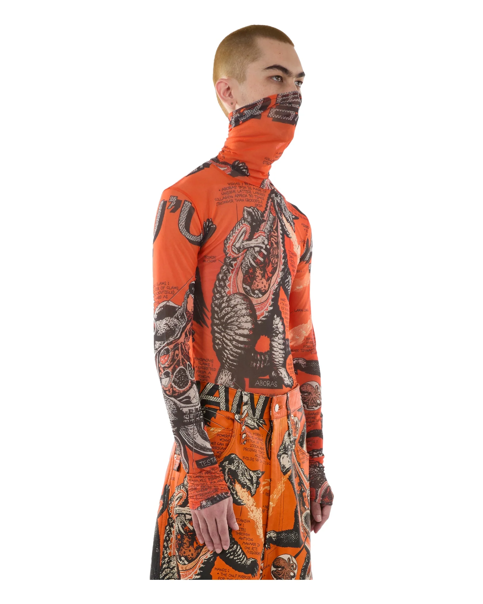 Luu Dan Masked Mesh Top Monsters / Kumquat - Image 2