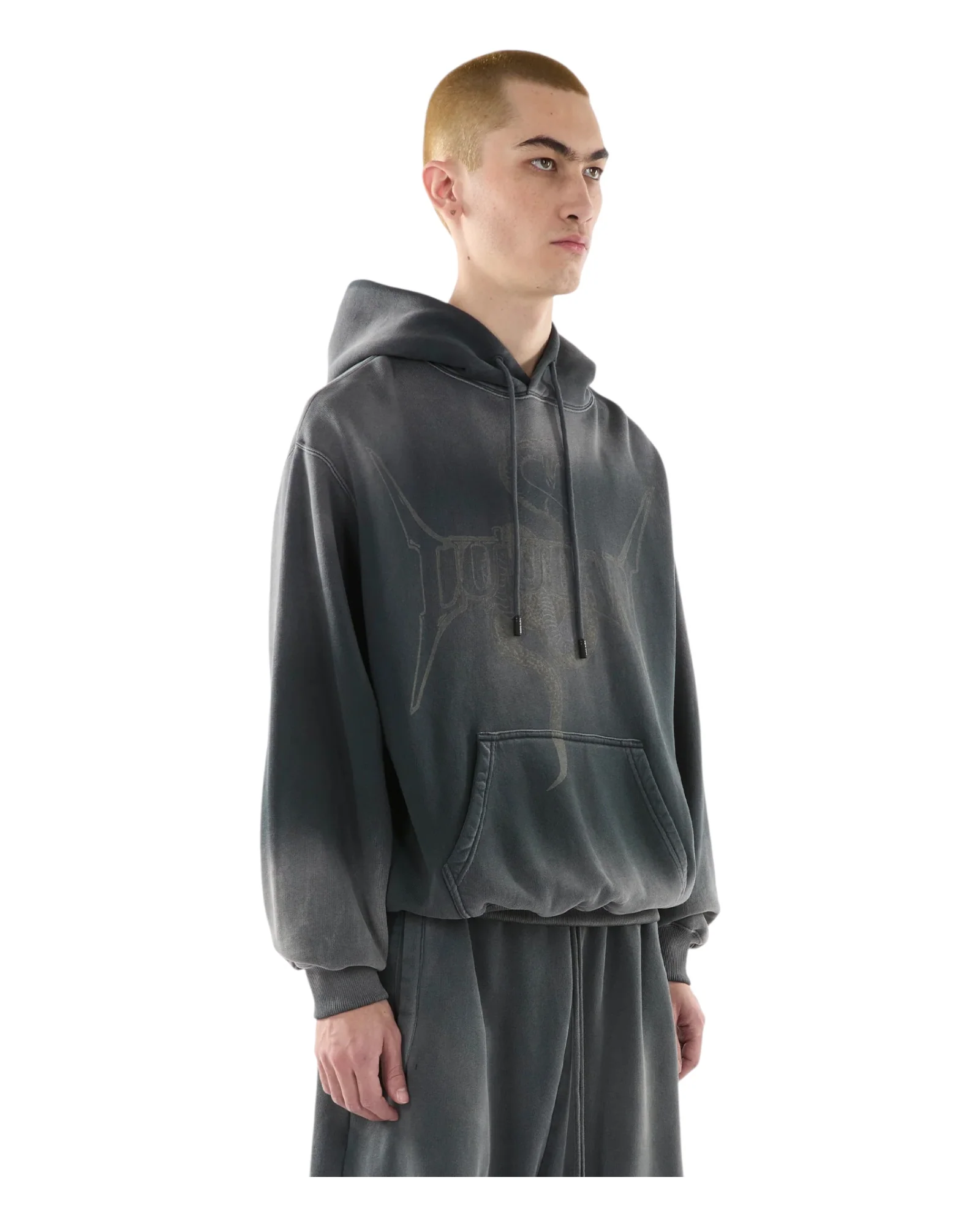 Luu Dan Slouch Hoodie Metal Snake / Black Smoke - Image 2
