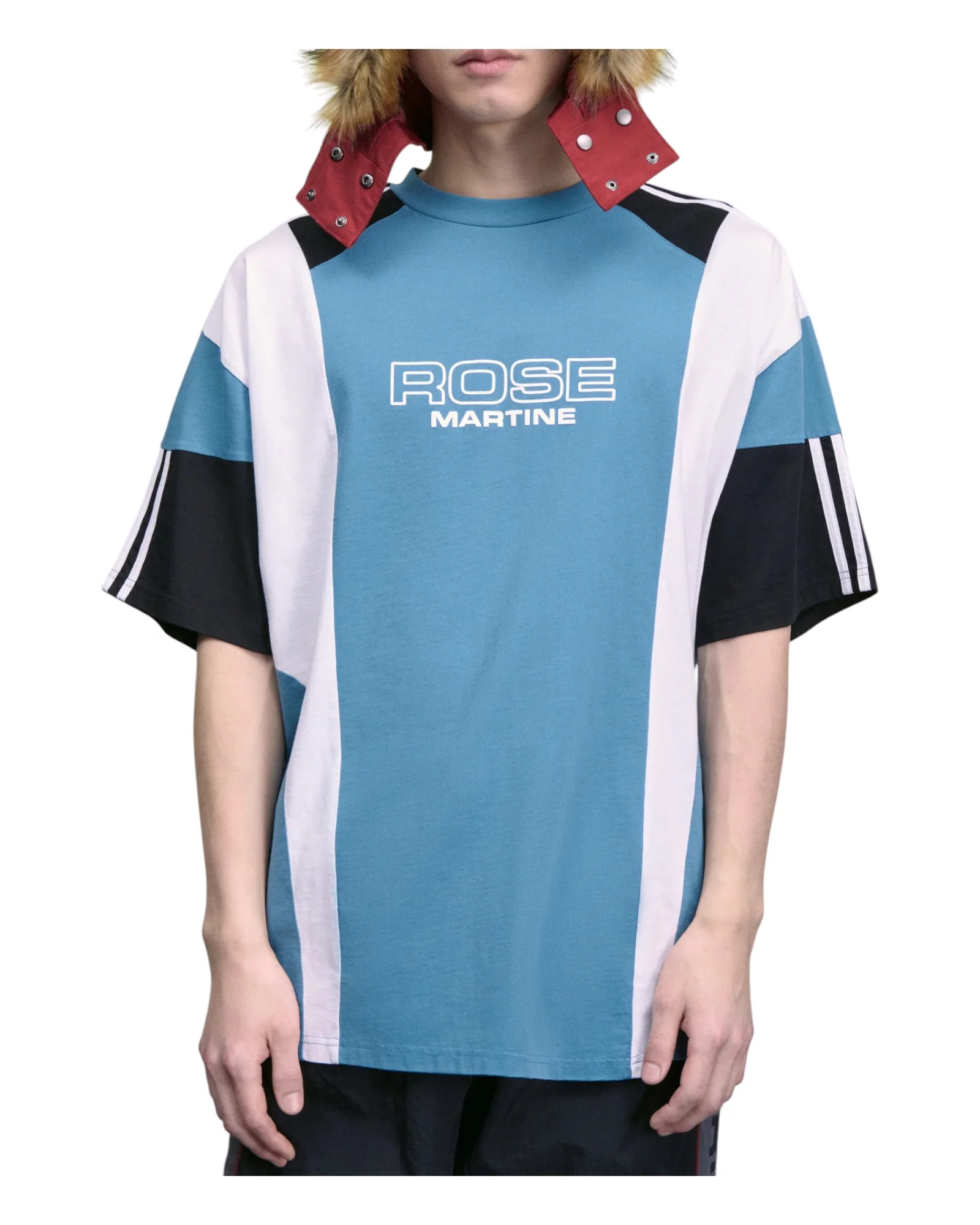 Martine Rose Oversized Panelled T-shirt Blue - Image 3