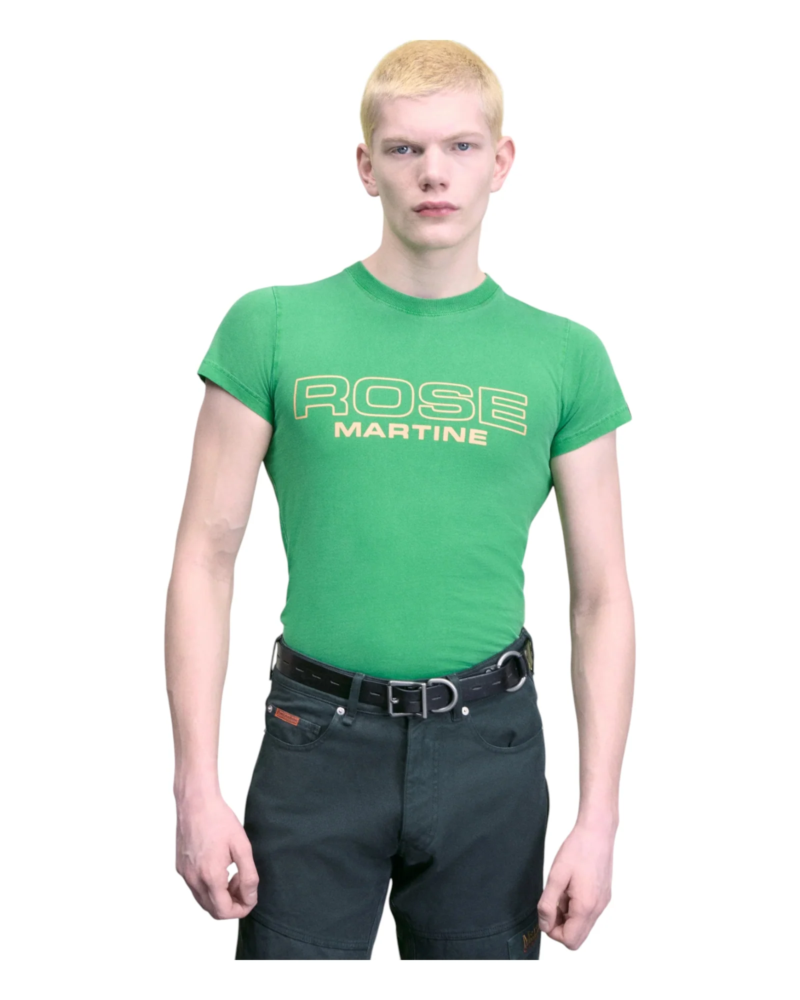 Martine Rose Shrunken  T-shirt Green Rose Martine - Image 3