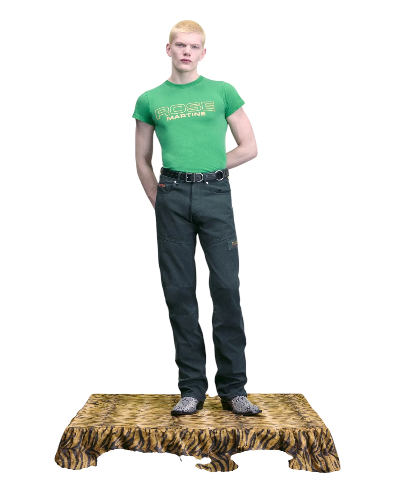 Martine Rose Shrunken  T-shirt Green Rose Martine - Image 5