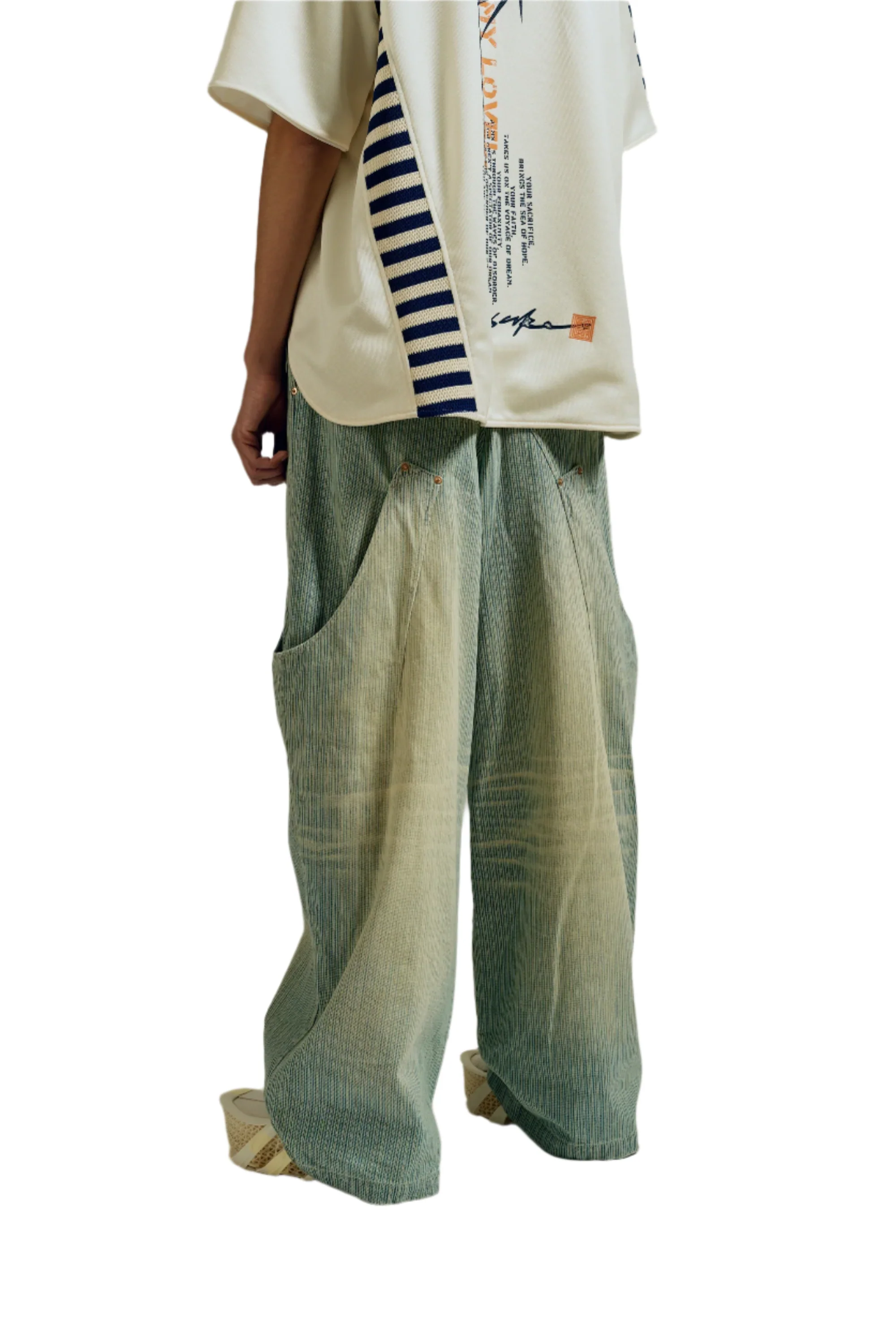 Namesake Billie Bibs Denim Pants Indigo Stripe - Image 4