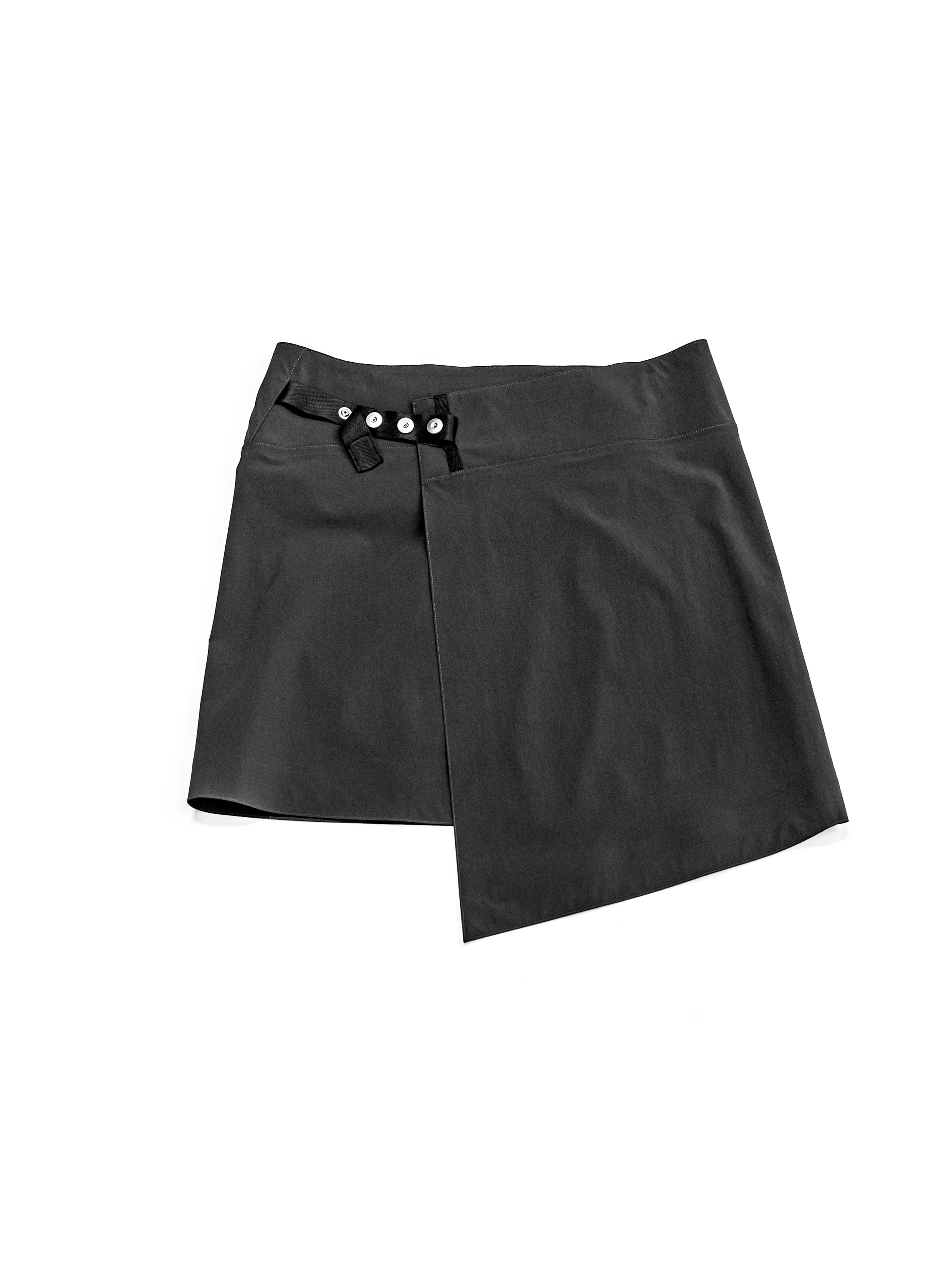Omar Afridi Wrapped Skirt Charcoal - Image 2