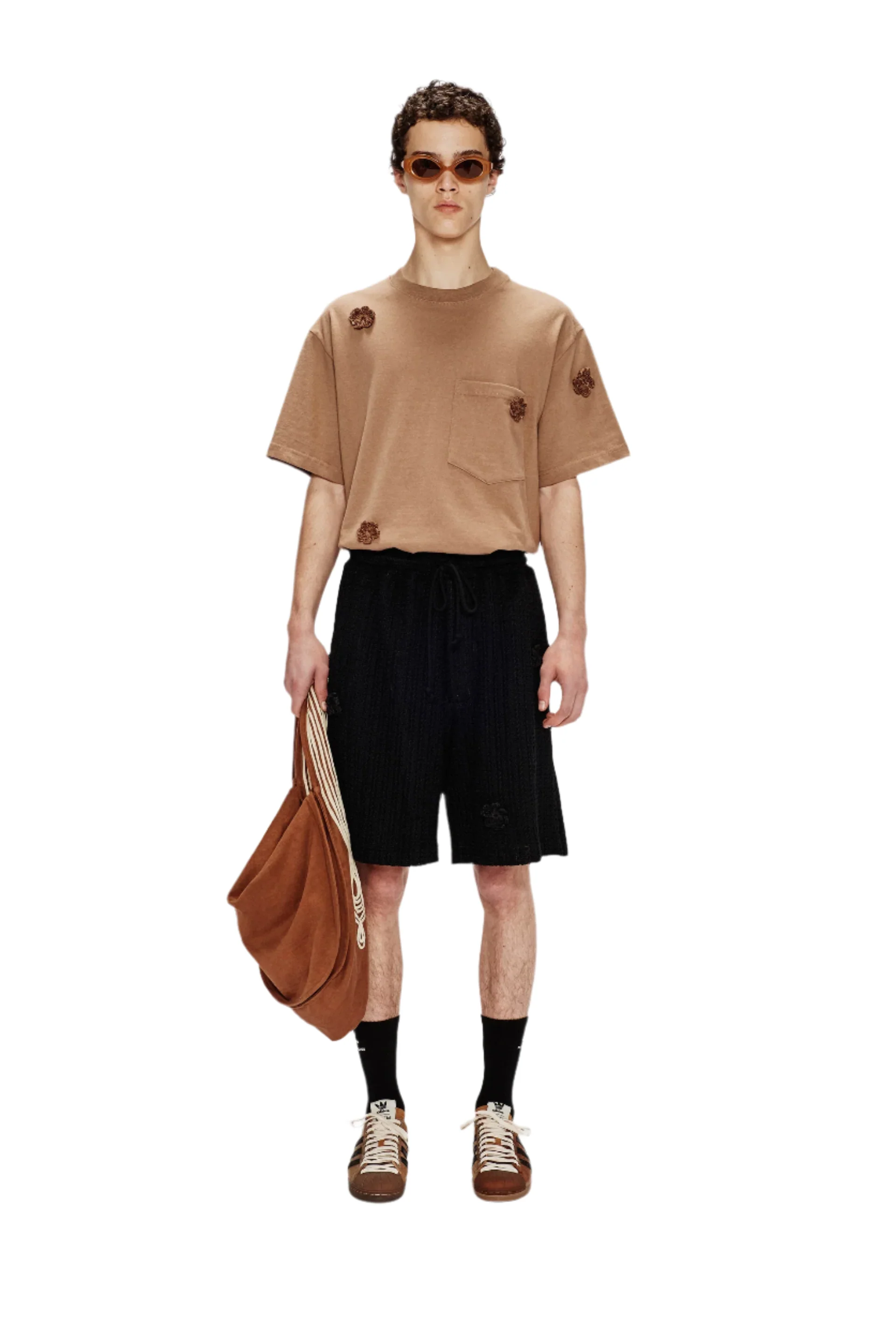 Song for the Mute Daisy Raw Lined Elasticated Shorts Black - Image 4