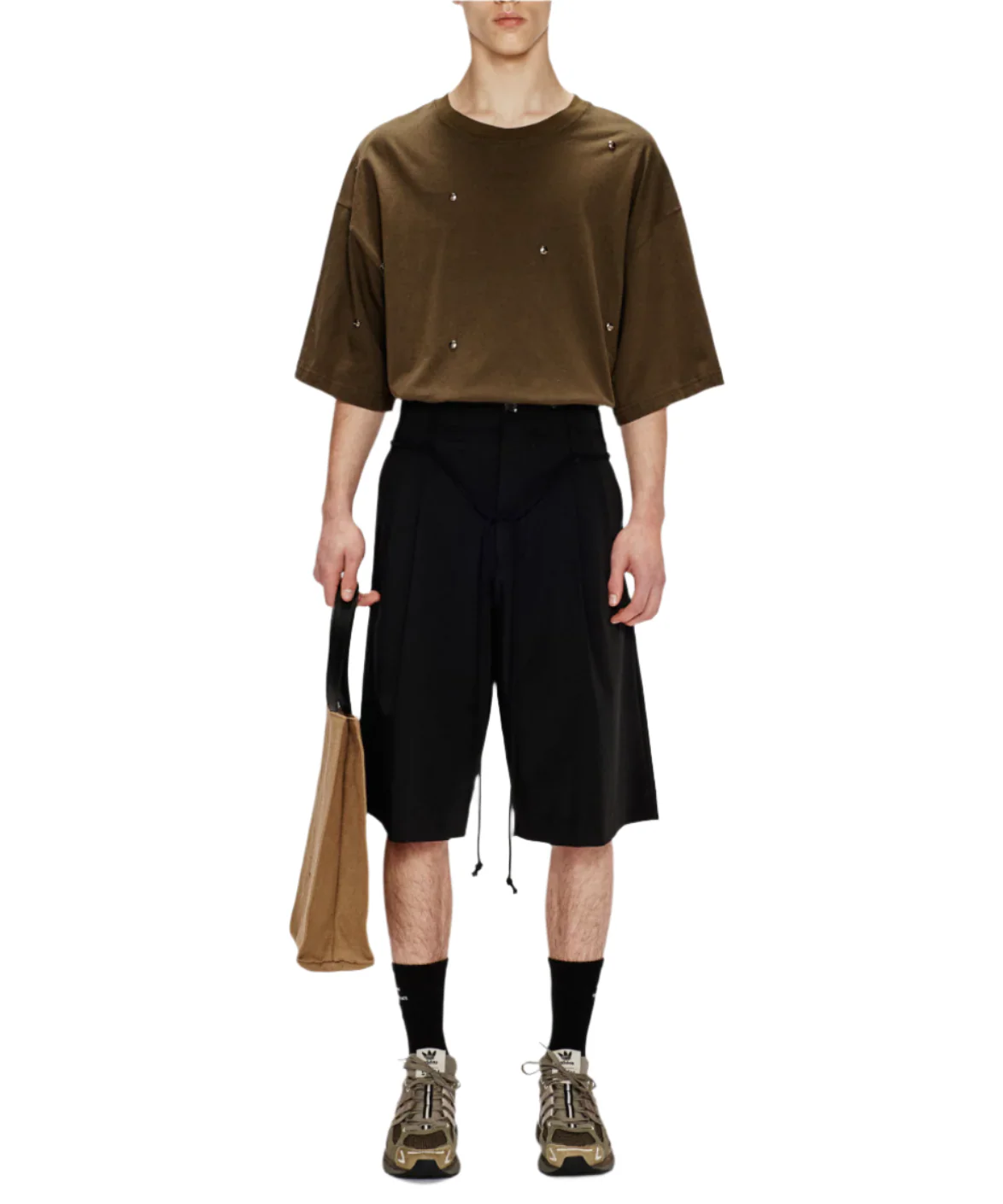 Song for the Mute Double Pleated Shorts Black - Image 2