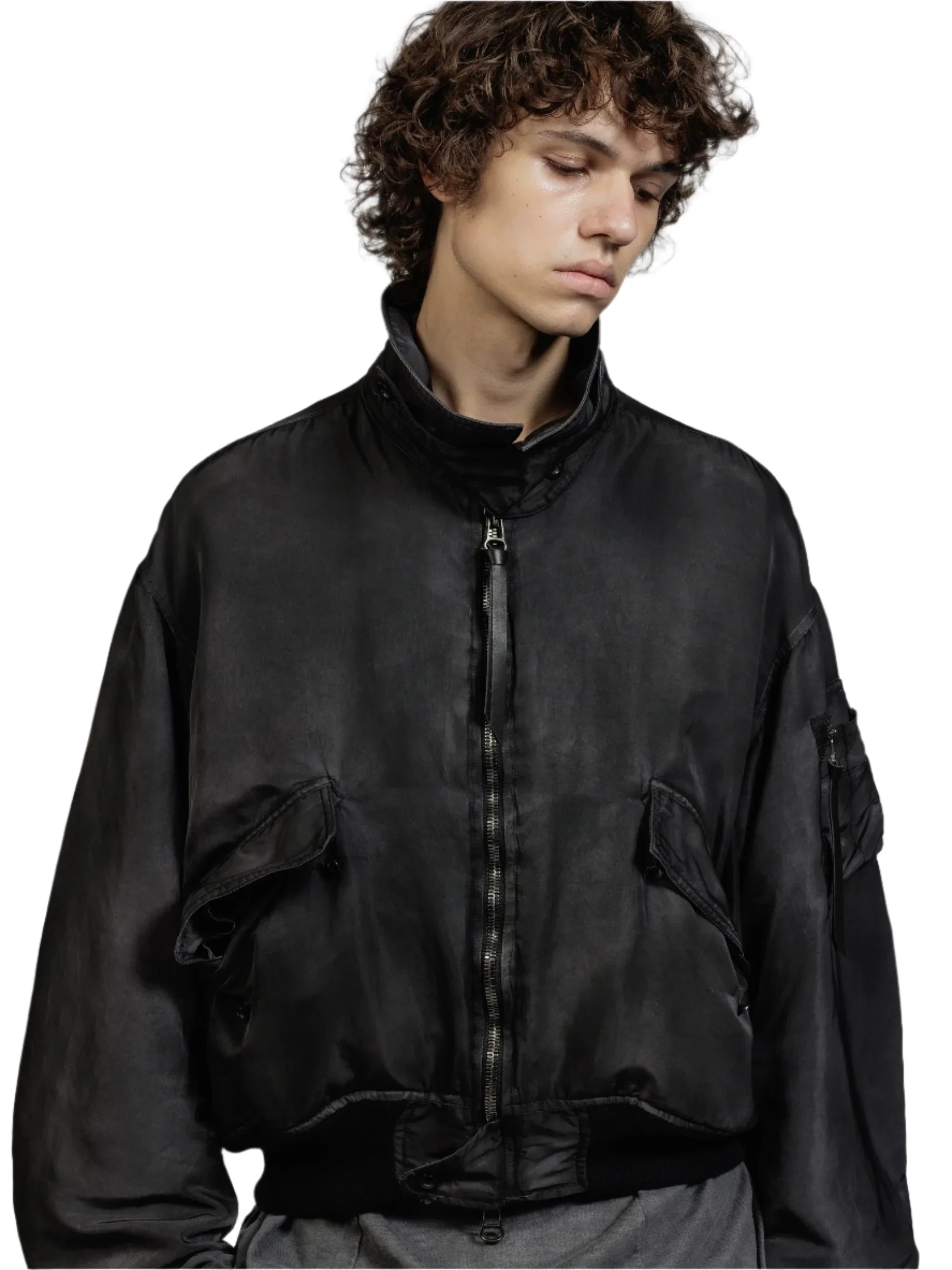 The Viridi-Anne Nylon Object Dyed Bomber Jacket - Image 2